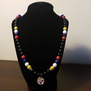 Handmade Steelers necklace and bracelet